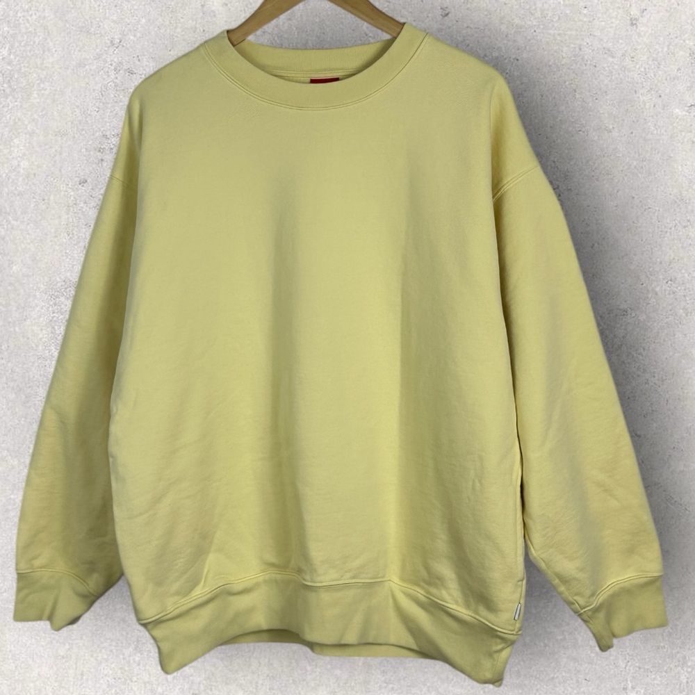 Aritzia TNA Extra Fleece Perfect Crew Sweatshirt Yellow Size 2 Womens Medium M